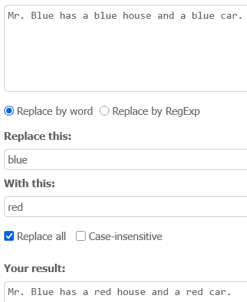 Online text replacer, find and replace words, RegEx Online text replacer, find and replace words, RegEx